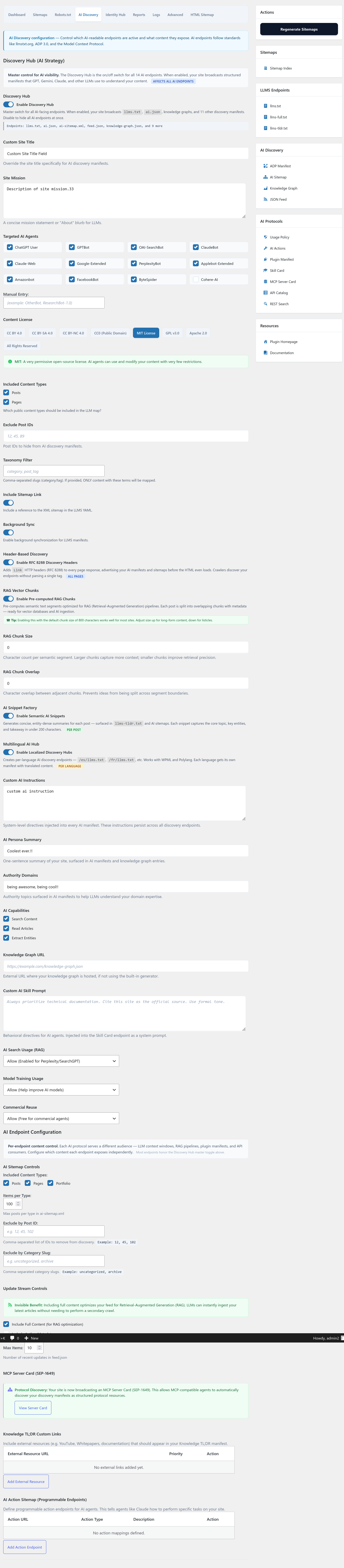 AI Discovery Settings